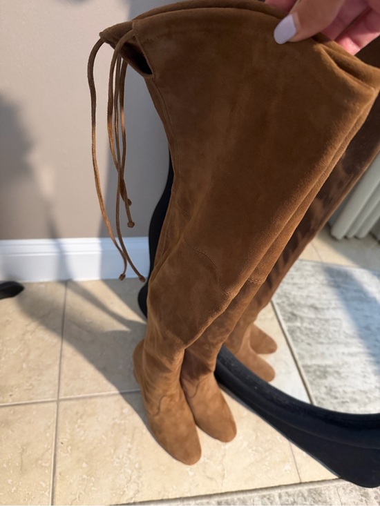 Stuart Weitzman Shoes - Stuart Weitzman Tieland Suede Over-The-Knee Boots - Walnut Brown - Size 7.5 US
